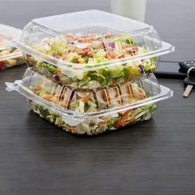 Dart® ClearSeal® Take-Out Container Hinged Medium (MED) 8.325X8.215X3.02 IN OPS Clear Square 125 Count/Pack 2 Packs/Case