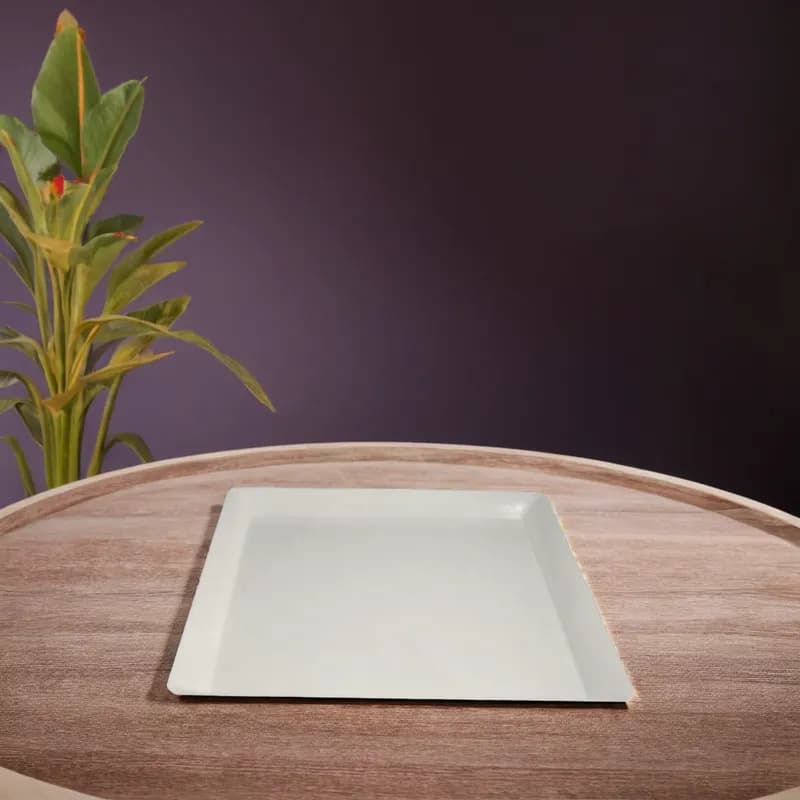 Serving Tray 16X16 IN Plastic White Square 20/Case