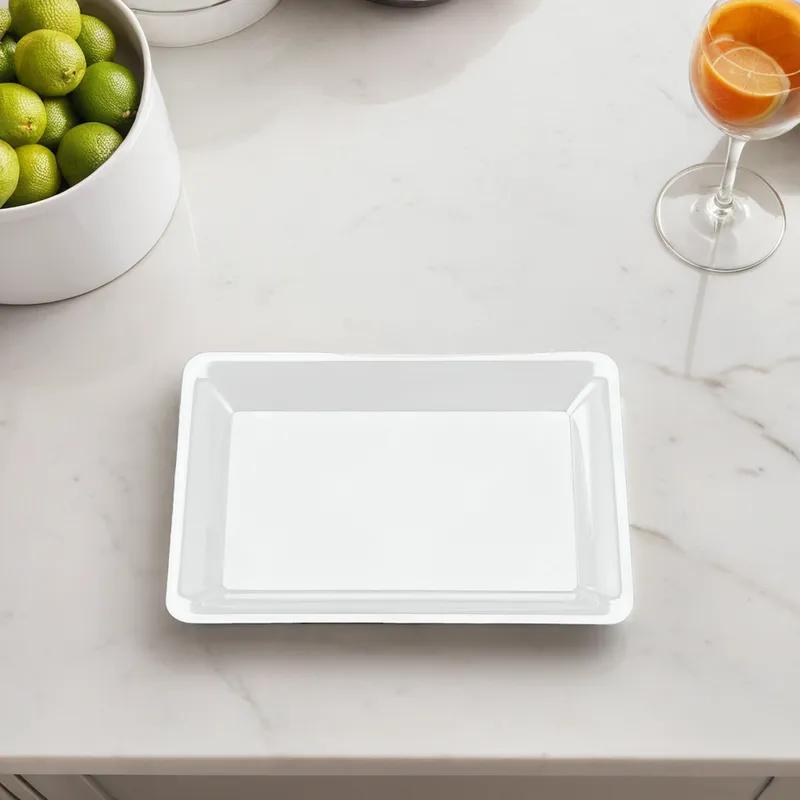 Party Tray 10X14 IN White Rectangle 25/Case