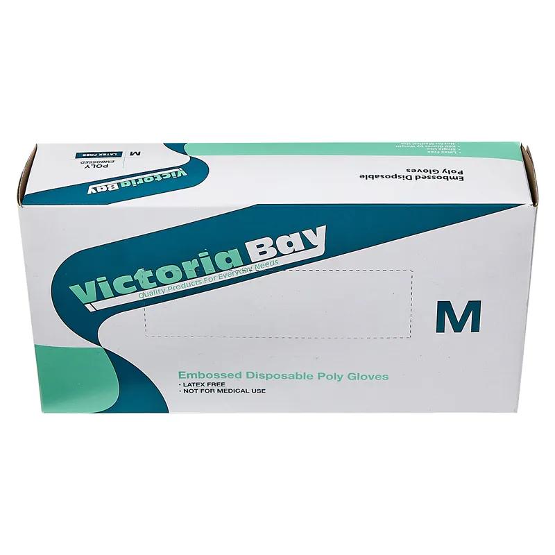 Victoria Bay Gloves Medium (MED) Clear LDPE Disposable Powder-Free 500/Pack