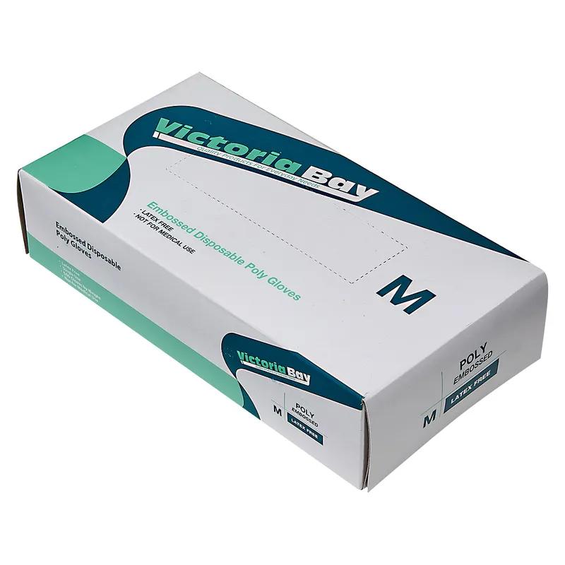 Victoria Bay Gloves Medium (MED) Clear LDPE Disposable Powder-Free 500/Pack