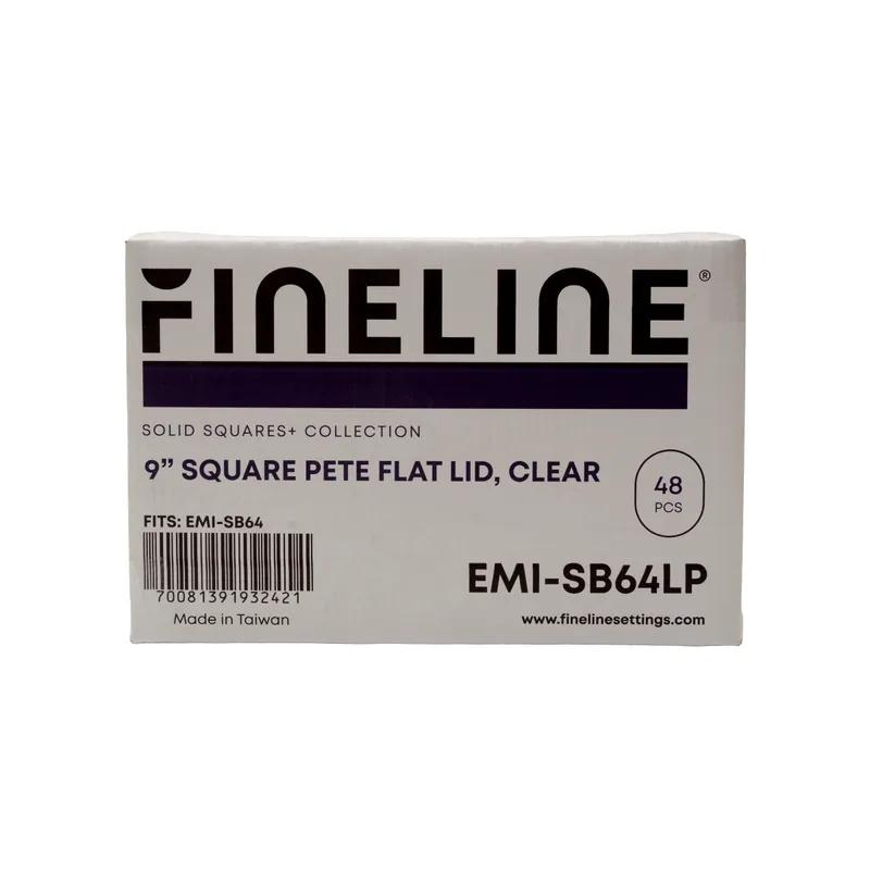 Lid 1 Compartment PET Clear Square For 64 OZ Bowl 48/Case