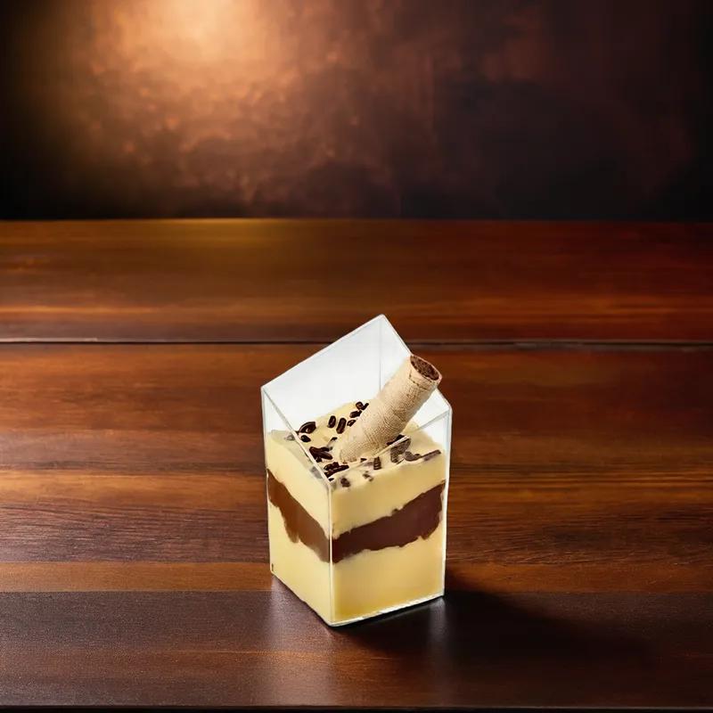 Small Wonders Dessert Container Base 1.6X1.6X3 IN Plastic Clear Square 200/Case