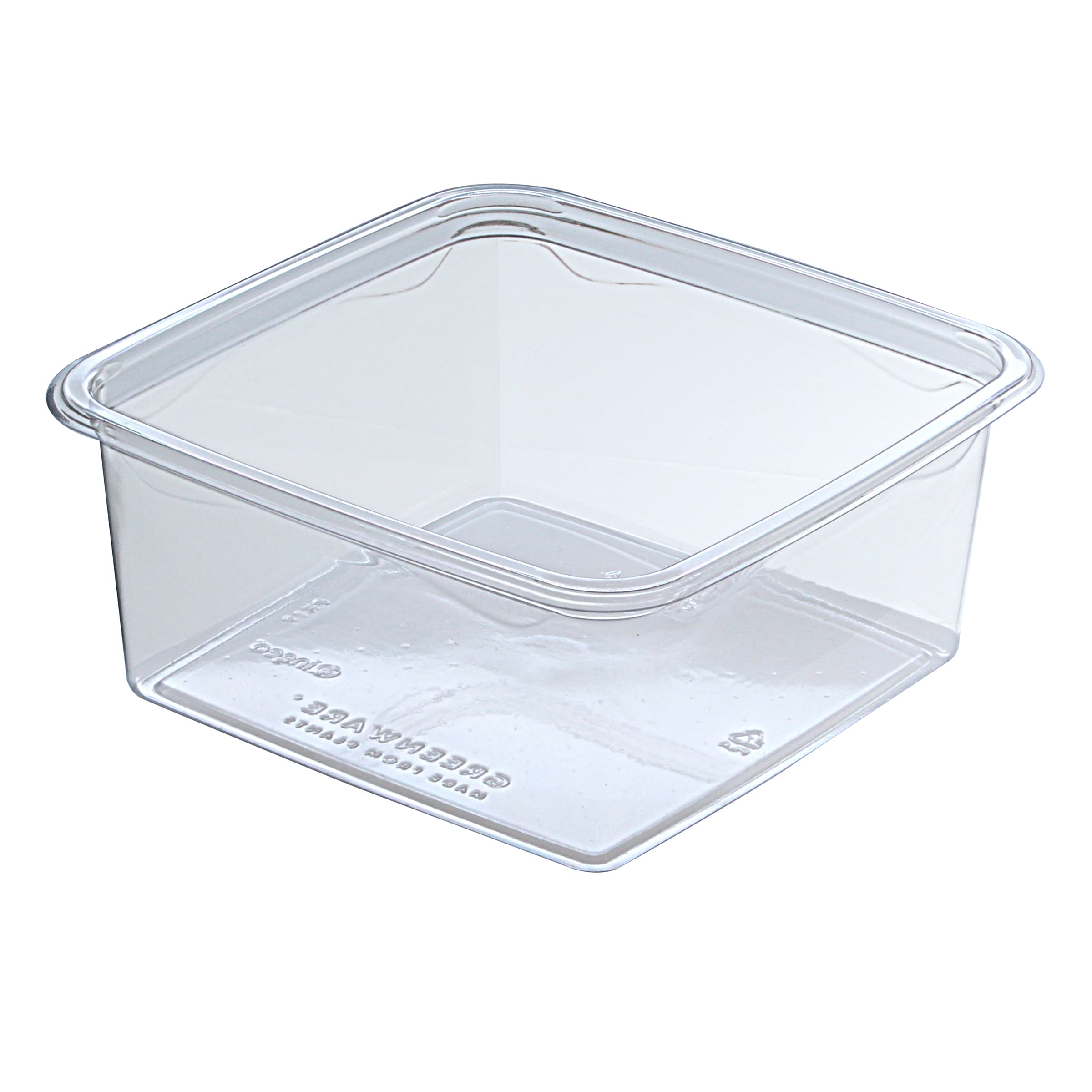 Greenware® Deli Container Base 32 OZ PLA Clear Square 300/Case