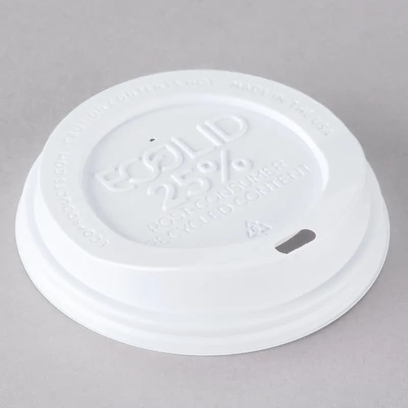 Ecolid® Lid Flat RPET White For Hot Cup Sip Through 1000/Case