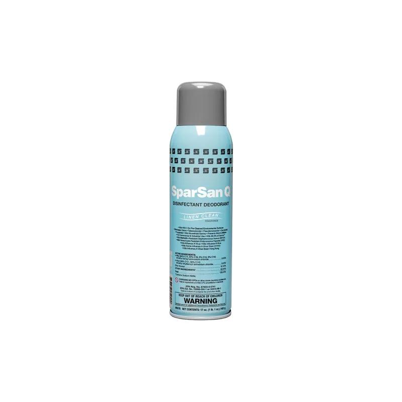 SparSan Q® Disinfectant Deodorant Linen Clean Fragrance One-Step 20 FLOZ Multi Surface Alkaline Aerosol RTU 12/Case