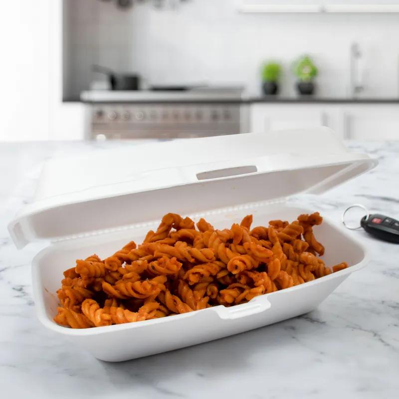 Dart® Hoagie & Sub Take-Out Container Hinged 9.8X5.2X3.3 IN XPS White Insulated Convertible 125 Count/Pack 4 Packs/Case