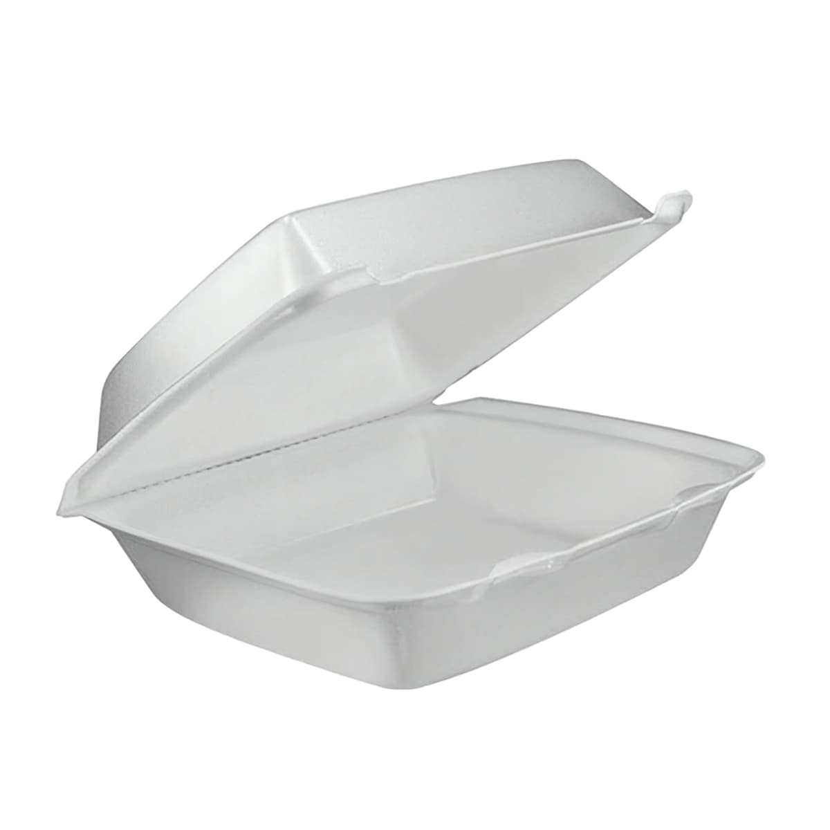 Take-Out Container Hinged 9X9X3 IN Polystyrene Foam White Square Insulated 200/Case