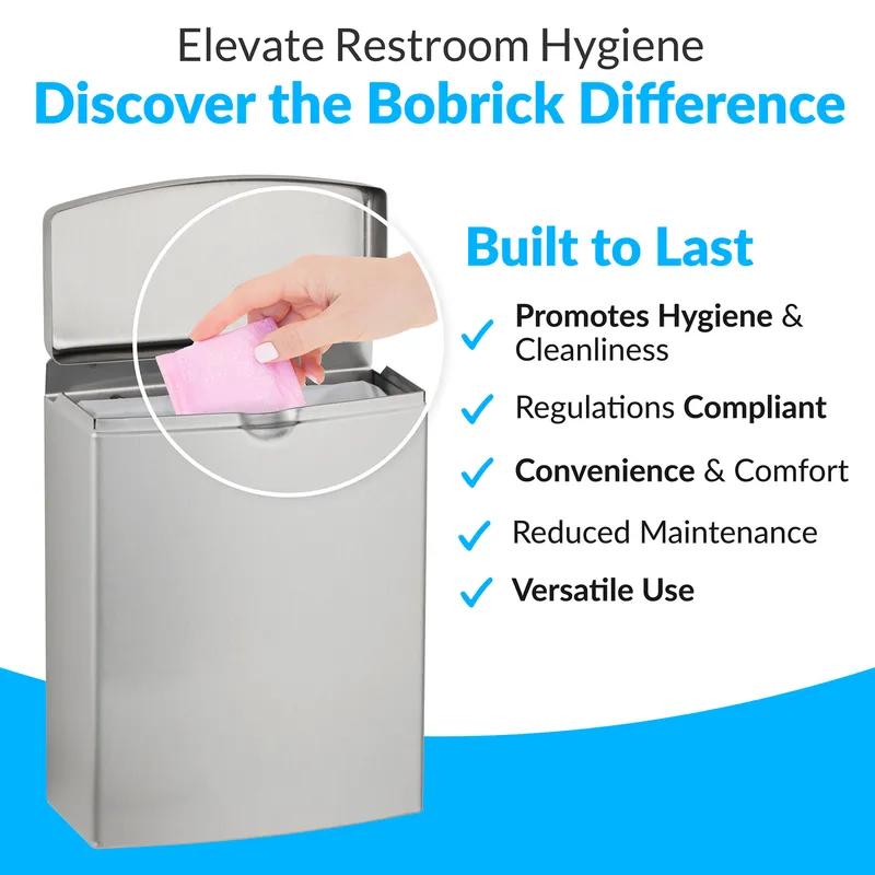 ConturaSeries® Menstrual Care Disposal Receptacle Silver Stainless Steel 1 GAL 1/Each