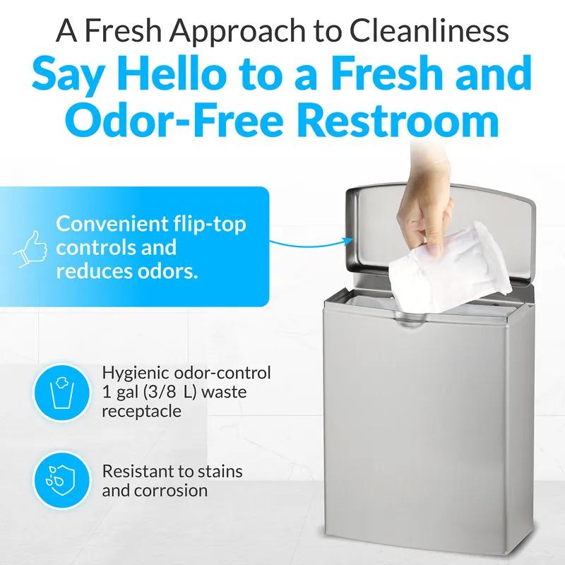 ConturaSeries® Menstrual Care Disposal Receptacle Silver Stainless Steel 1 GAL 1/Each