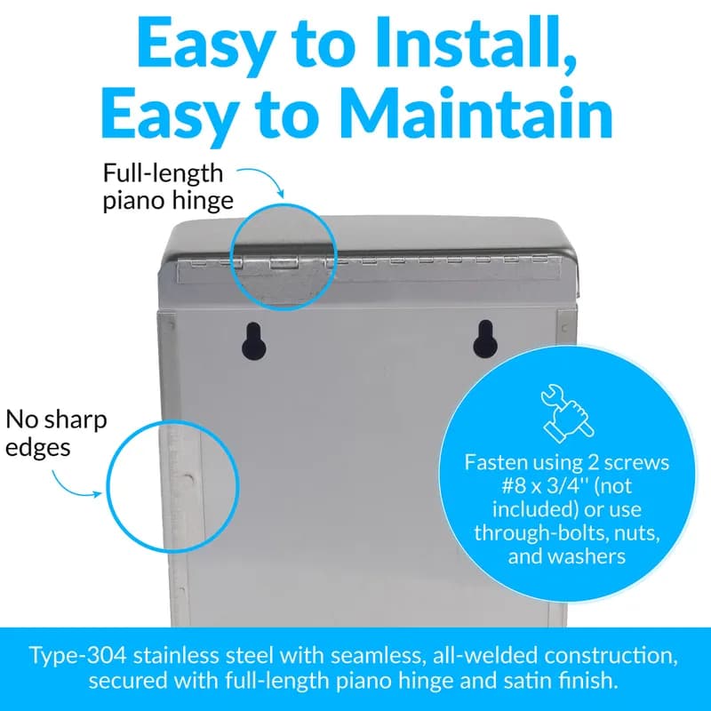 ConturaSeries® Menstrual Care Disposal Receptacle Silver Stainless Steel 1 GAL 1/Each