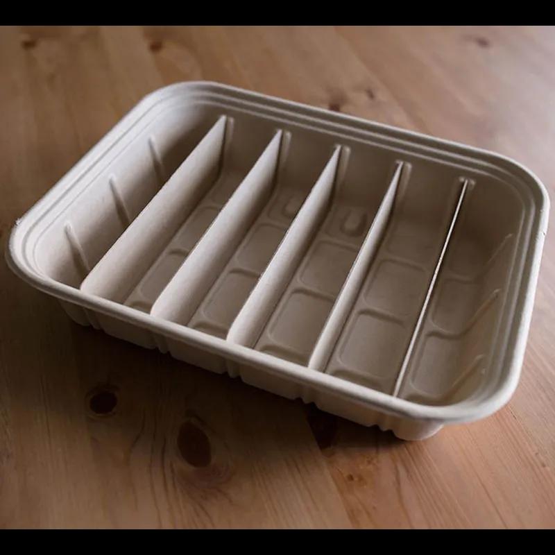 Catering Pan 1/2 Size 120 OZ 12.8X10.4X2.9 IN Pulp Fiber Kraft Rectangle Adjustable 200/Case