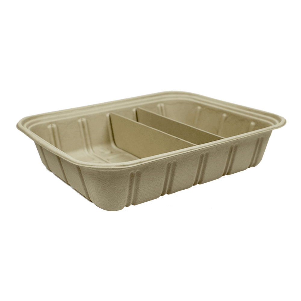 Catering Pan 1/2 Size 120 OZ 12.8X10.4X2.9 IN Pulp Fiber Kraft Rectangle Adjustable 200/Case