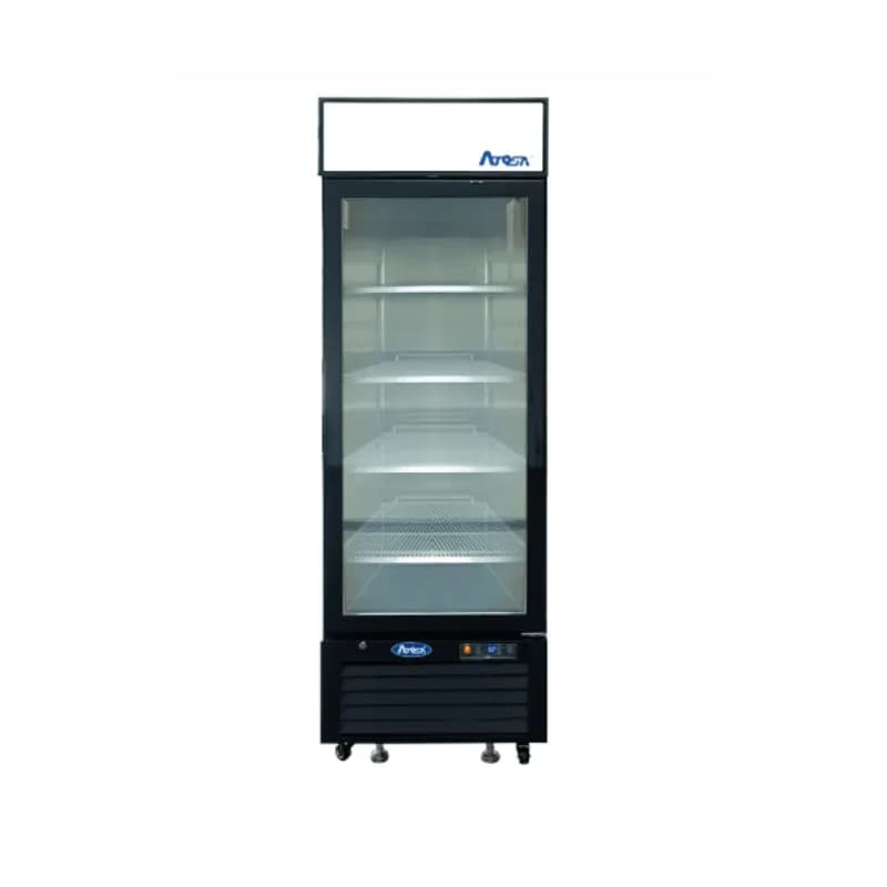 Refrigerator Merchandiser Cooler Black Stainless Steel 1 Door 1/Each