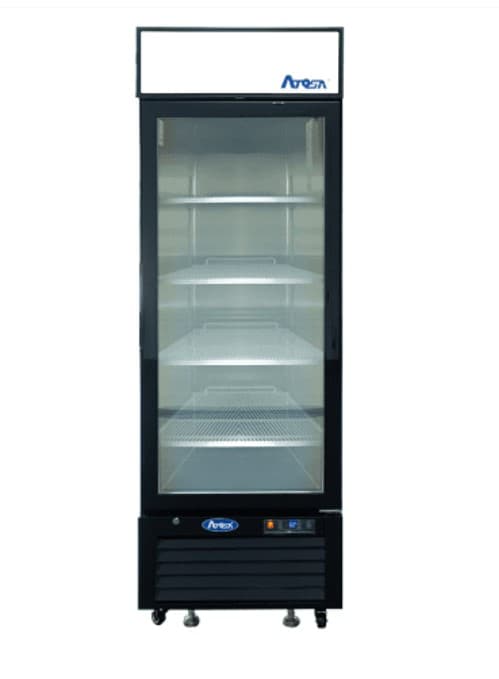 Refrigerator Merchandiser Cooler Black Stainless Steel 1 Door 1/Each