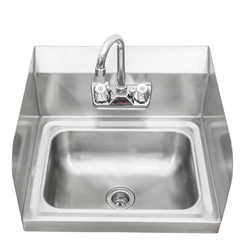 Hand Sink T-304 Stainless Steel Wall Mount With Left & Right Splash Guards 1/Each