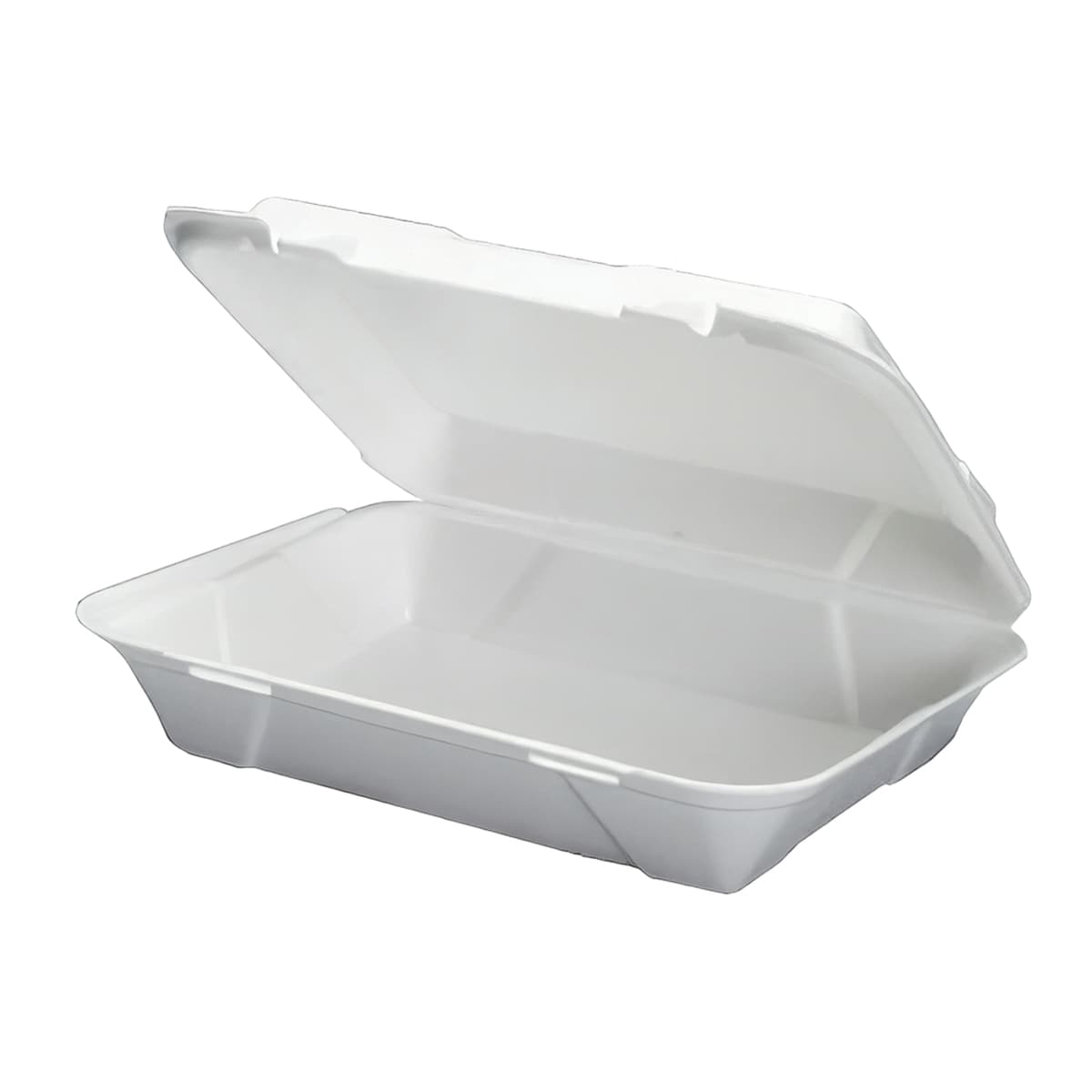 Take-Out Container Hinged 13X10X3.4 IN Polystyrene Foam White Vented 200/Case