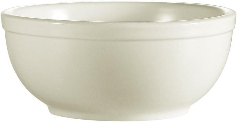 Nappie Bowl 15 OZ Stoneware American White Rolled Edge 36/Case