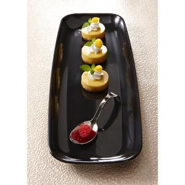 Mozaïk® Serving Tray Base 6.5X17.5X0.88 IN PS Black Rectangle Long 25/Case
