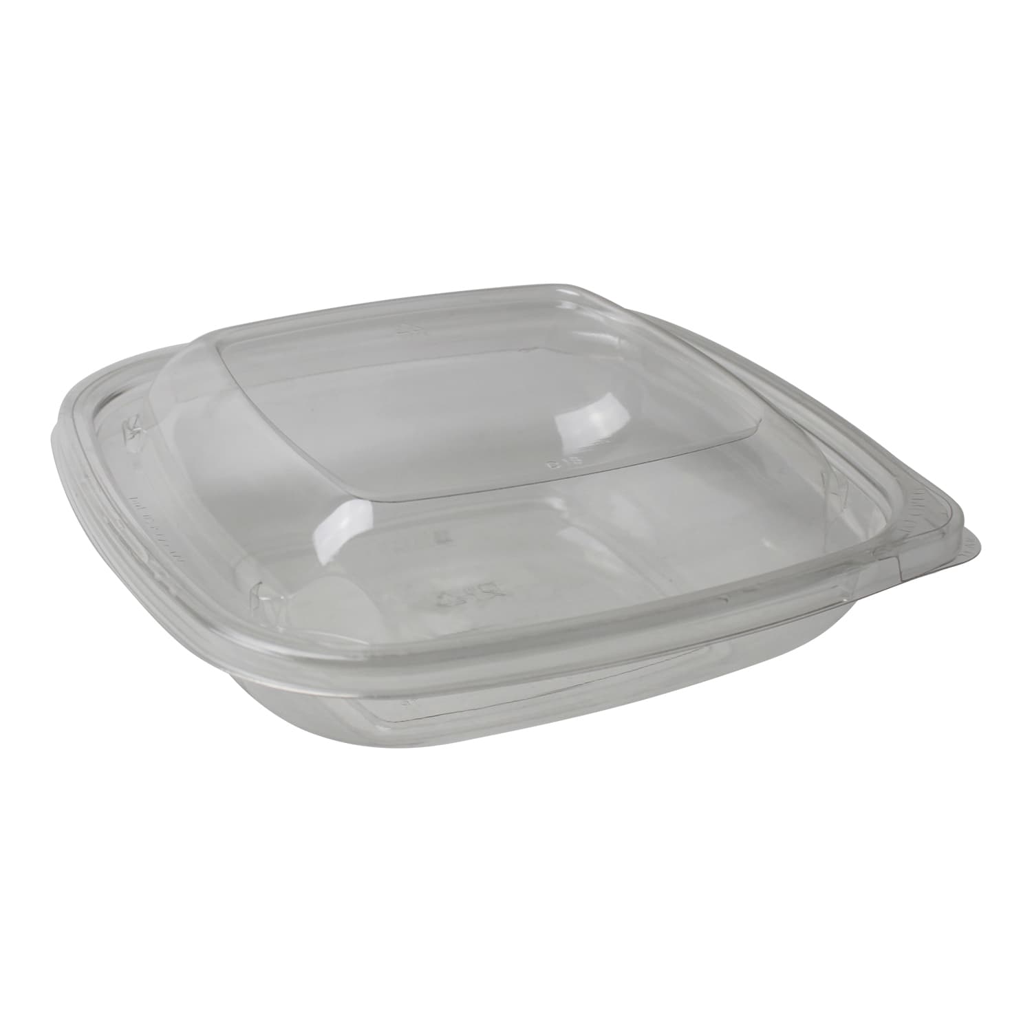 Bowl & Lid Combo With Dome Lid Medium (MED) 24 OZ PET Clear Square Hinged 150/Case