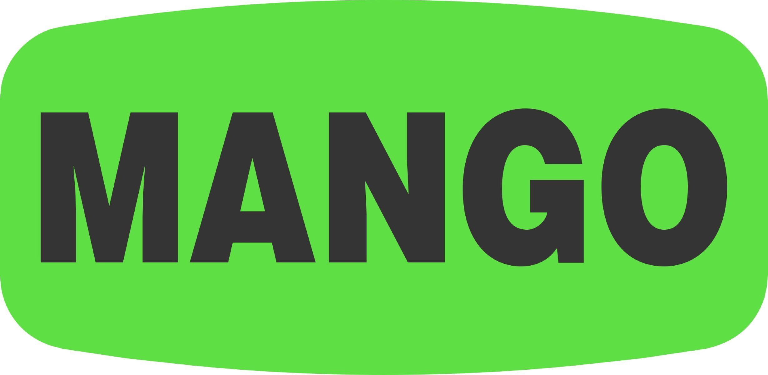 Mango Label Black Fluorescent Green Short Oval Dayglo 1000 Count/Roll 60 Rolls/Case 60000 Count/Case