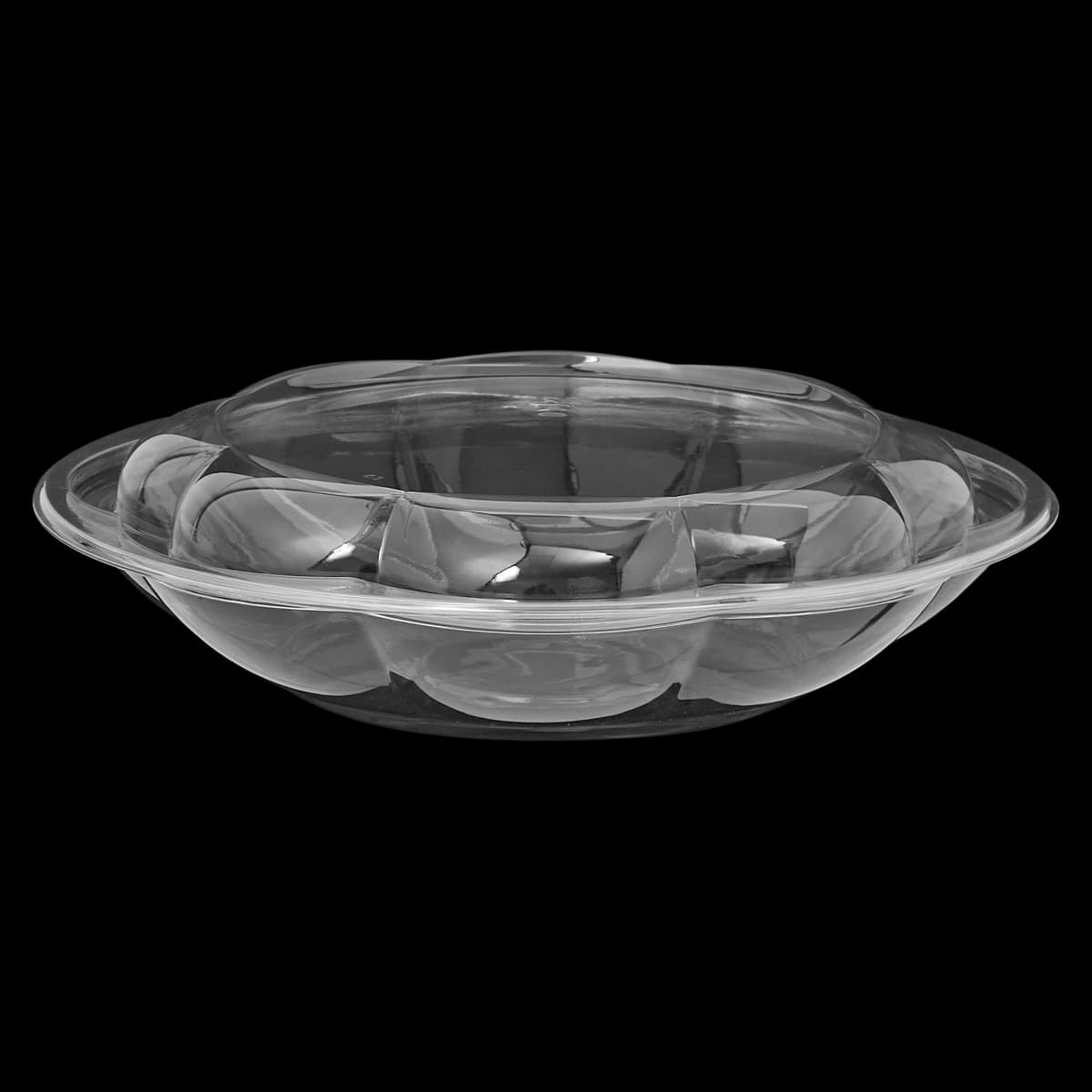 Victoria Bay Salad Bowl & Lid Combo With Dome Lid 40 OZ PET Clear Round Unhinged 100/Case