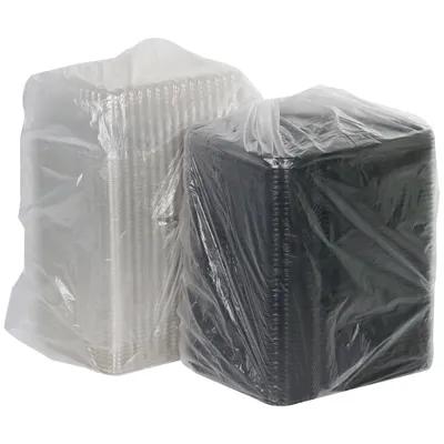 Cake Container & Lid Combo With Dome Lid 1/8 Size 11X9X3.5 IN PET Clear Black Rectangle Fluted 100/Case
