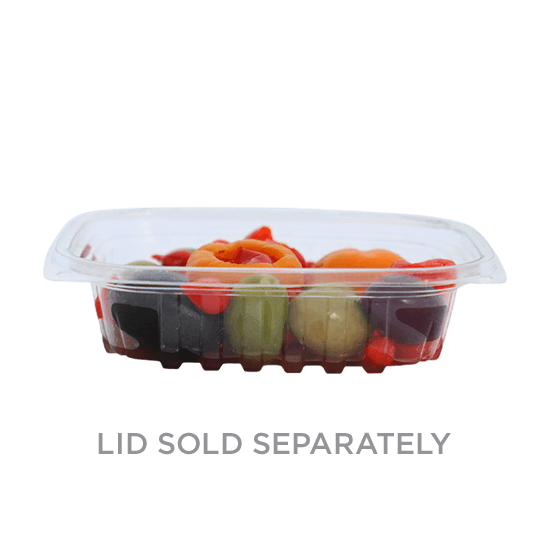 Deli Container Base 8 OZ PLA Clear Rectangle 900/Case