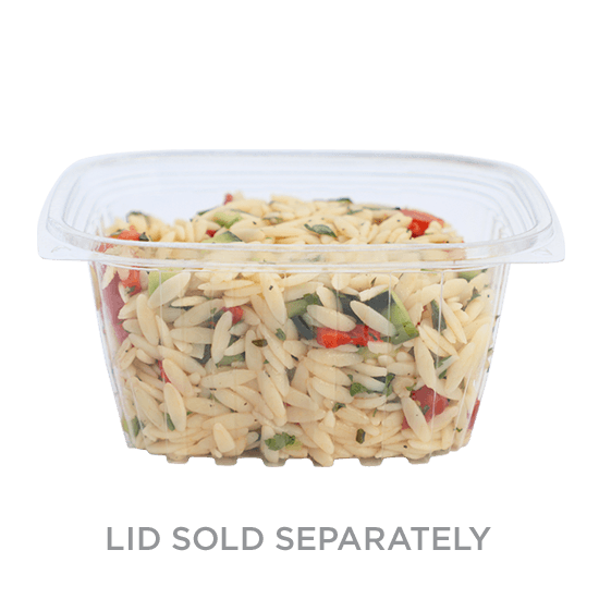 Deli Container Base 16 OZ PLA Clear Rectangle 900/Case