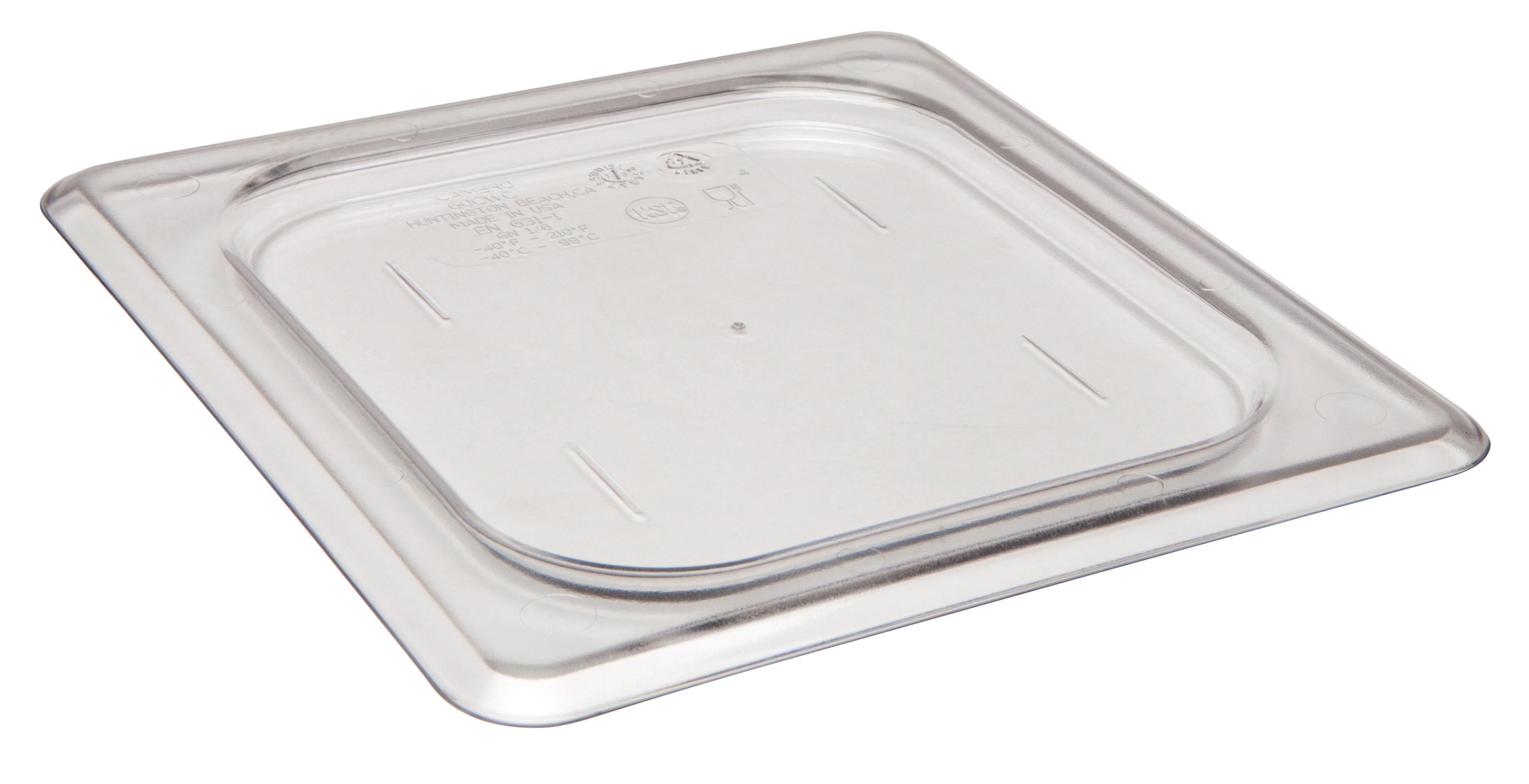 Camwear® Food Pan Lid 1/6 Size Clear PC With Flat Lid Solid 1/Each