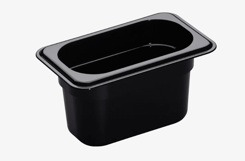 Camwear® Food Pan 1/9 Size 4 IN 28.8 OZ Black 1/Each