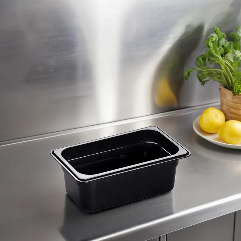 Food Pan 4X0.25 IN Black PC 1/Each