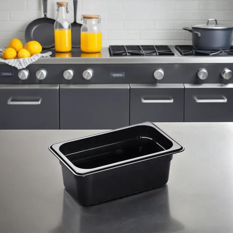 Food Pan 4X0.25 IN Black PC 1/Each