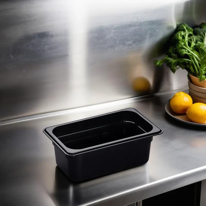 Food Pan 4X0.25 IN Black PC 1/Each