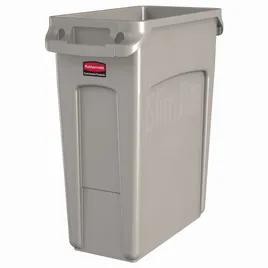 Slim Jim® 1-Stream Trash Can 22X11X25 IN 16 GAL 64 QT Beige Rectangle Resin Slim 1/Each