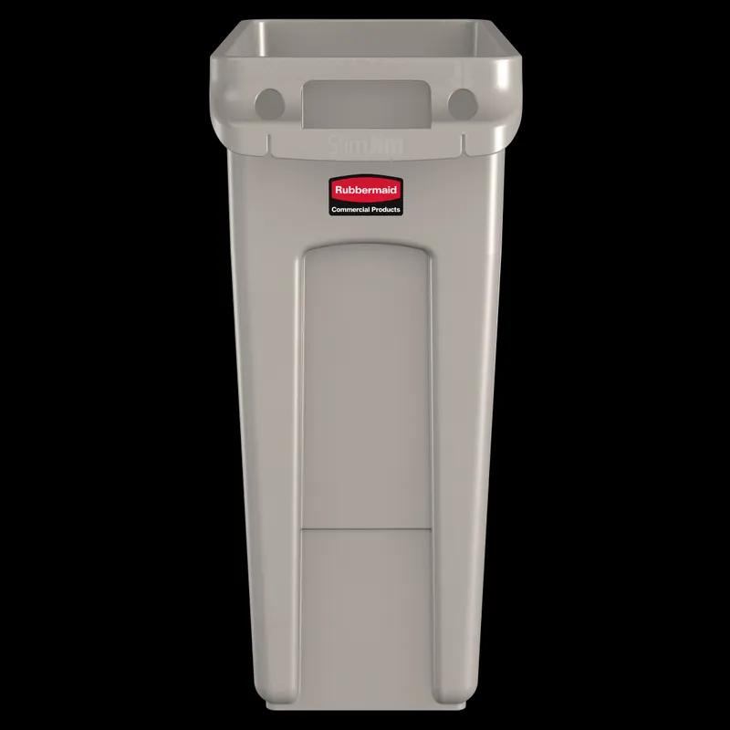 Slim Jim® 1-Stream Trash Can 22X11X25 IN 16 GAL 64 QT Beige Rectangle Resin Slim 1/Each