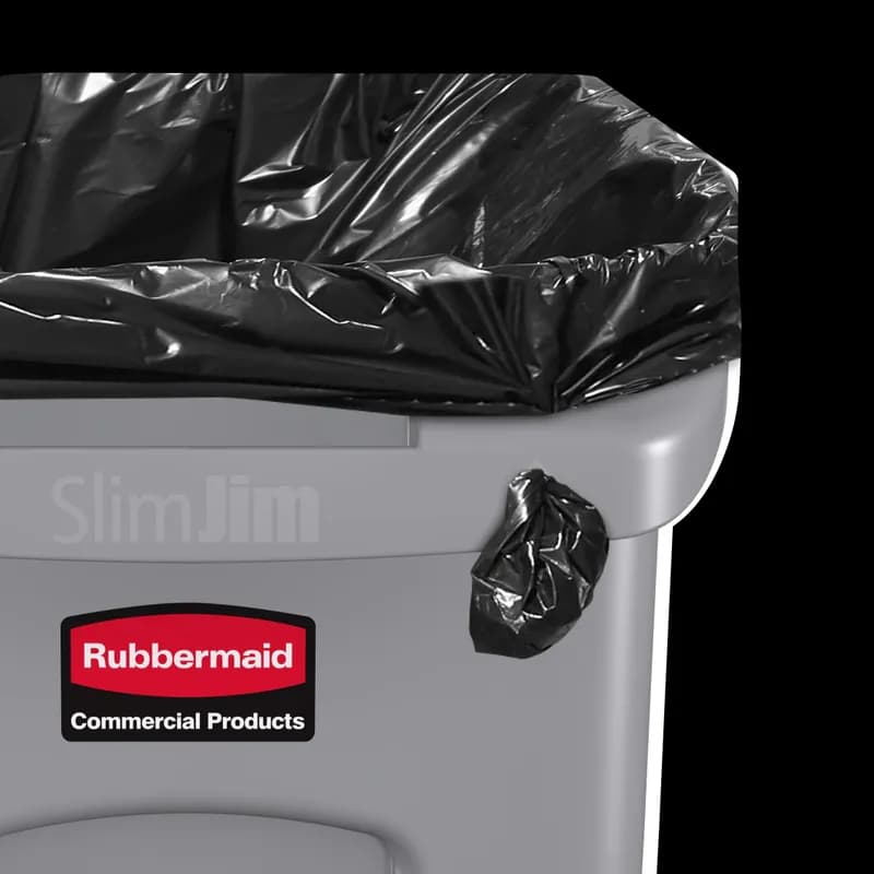 Slim Jim® 1-Stream Trash Can 22X11X25 IN 16 GAL 64 QT Beige Rectangle Resin Slim 1/Each