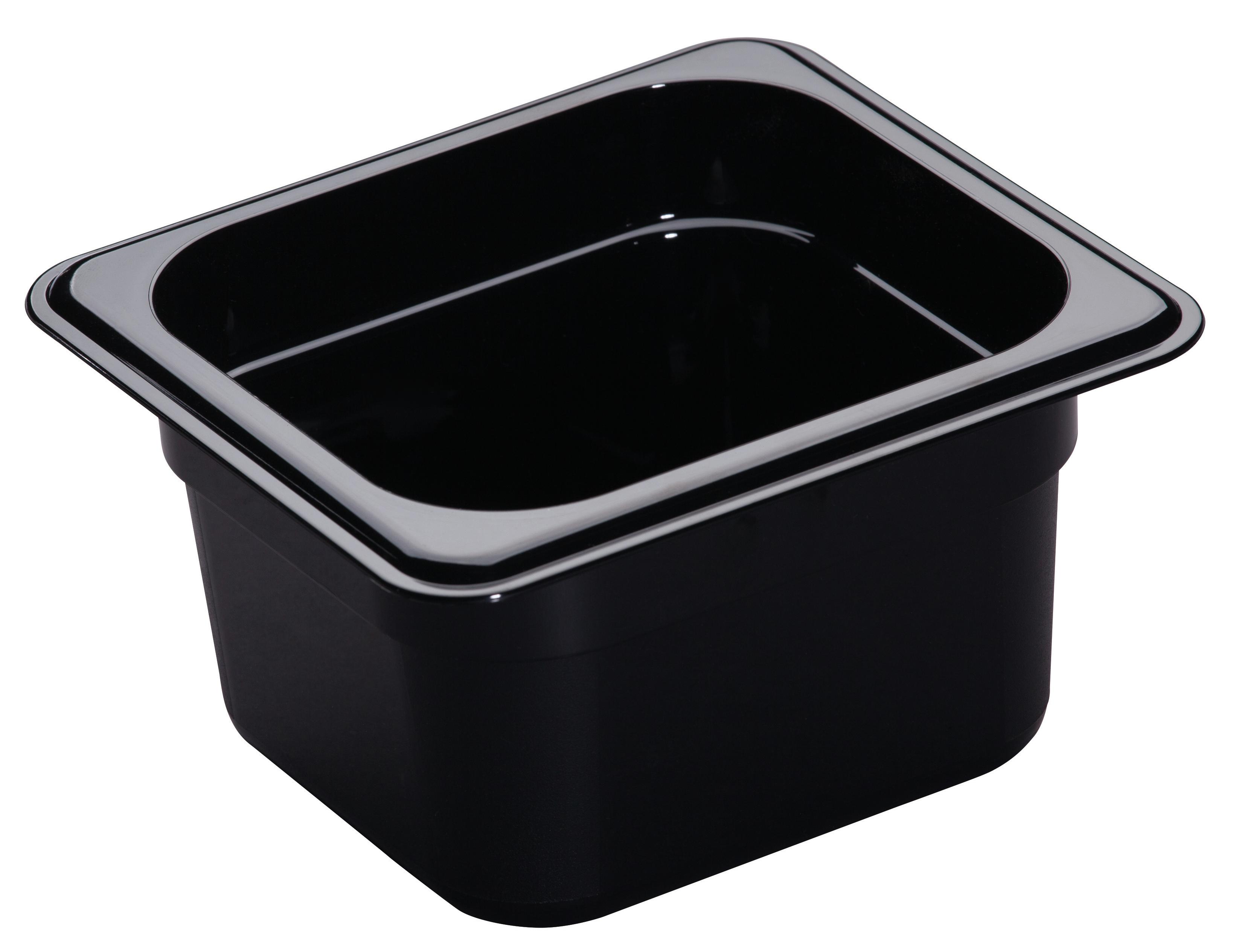 Camwear® Food Pan 1/6 Size 4 IN Black PC 1/Each