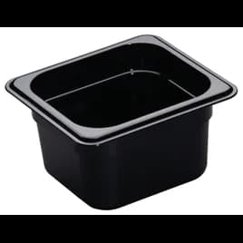 Camwear® Food Pan 1/6 Size 4 IN Black PC 1/Each