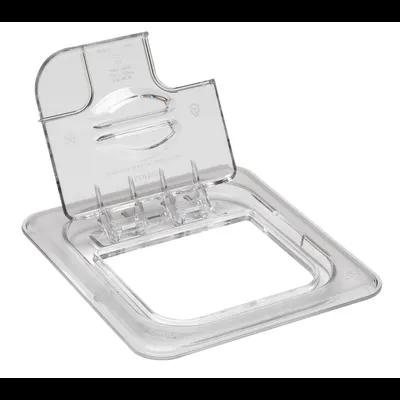 Lid Food Pan 1/6 Size Clear PC With Flip-Top Notched With Spoon Lid 1/Each