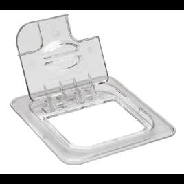 Lid Food Pan 1/6 Size Clear PC With Flip-Top Notched With Spoon Lid 1/Each