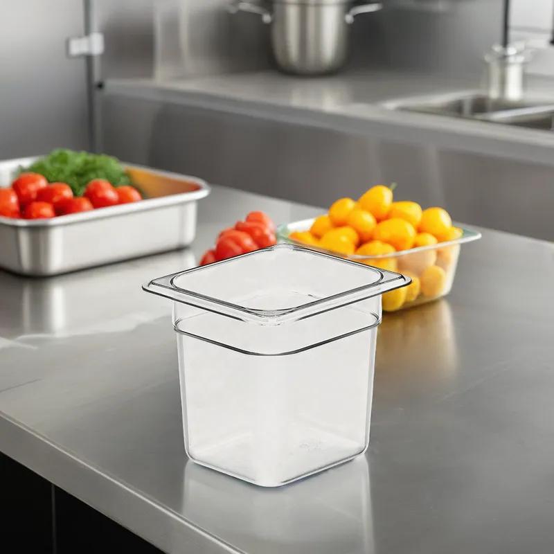 Food Pan 1/6 Size 2.4 QT Clear PC 1/Each