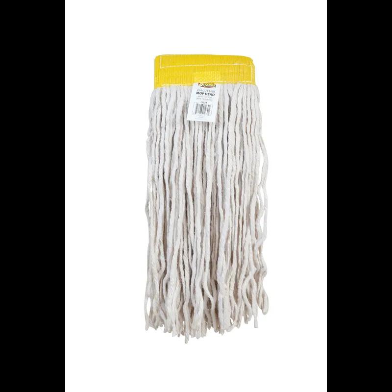Mop Head #24 White Cotton 4PLY Cut End 5IN Headband 12/Case