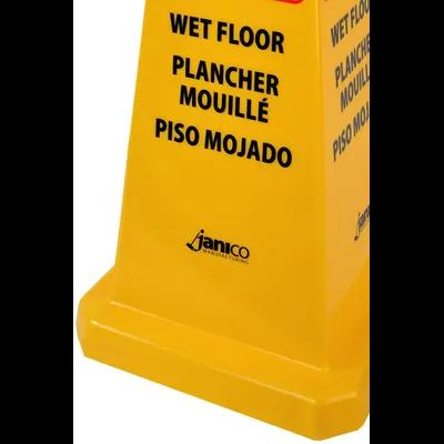 Safety Cone 36 IN Caution Wet Floor Yellow Plastic Multilingual 1/Each