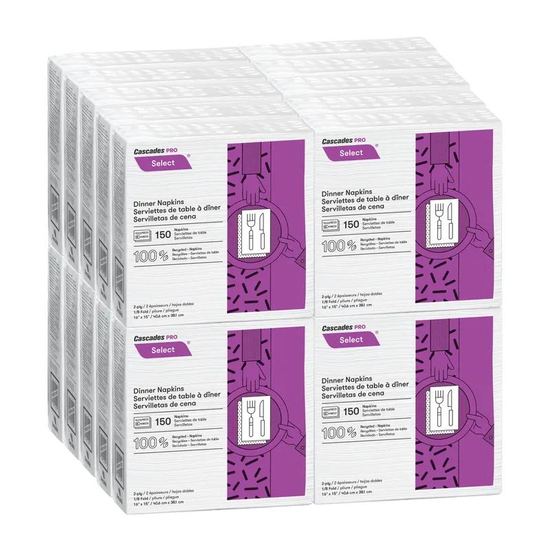 Cascades PRO Dinner Napkins White Paper 2PLY 3000/Case