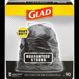 Glad® Can Liner 30X33 IN 30 GAL Black Plastic 1.05MIL With Drawstring Closure 90/Case