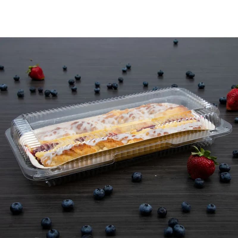 Dart® StayLock® Cold Take-Out Container Hinged 13.375X6.8X2.6 IN OPS Clear Bar Lock 100 Count/Pack 2 Packs/Case