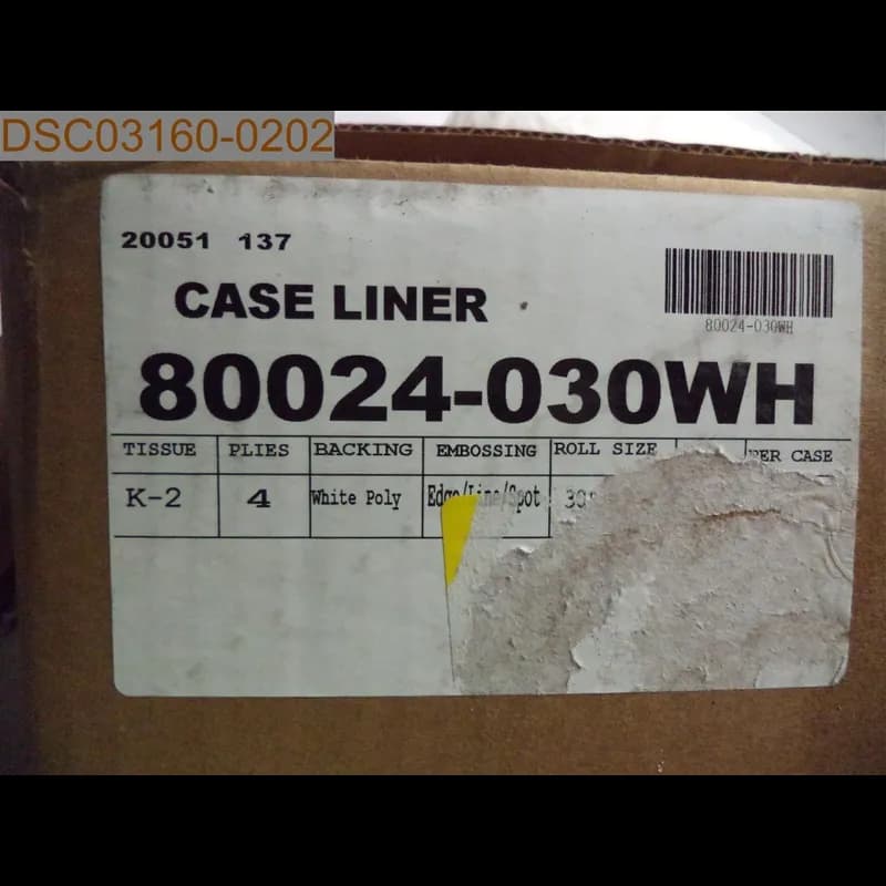 Case Liner 30X250 IN Vinyl Perforated 198 Cases/Pallet