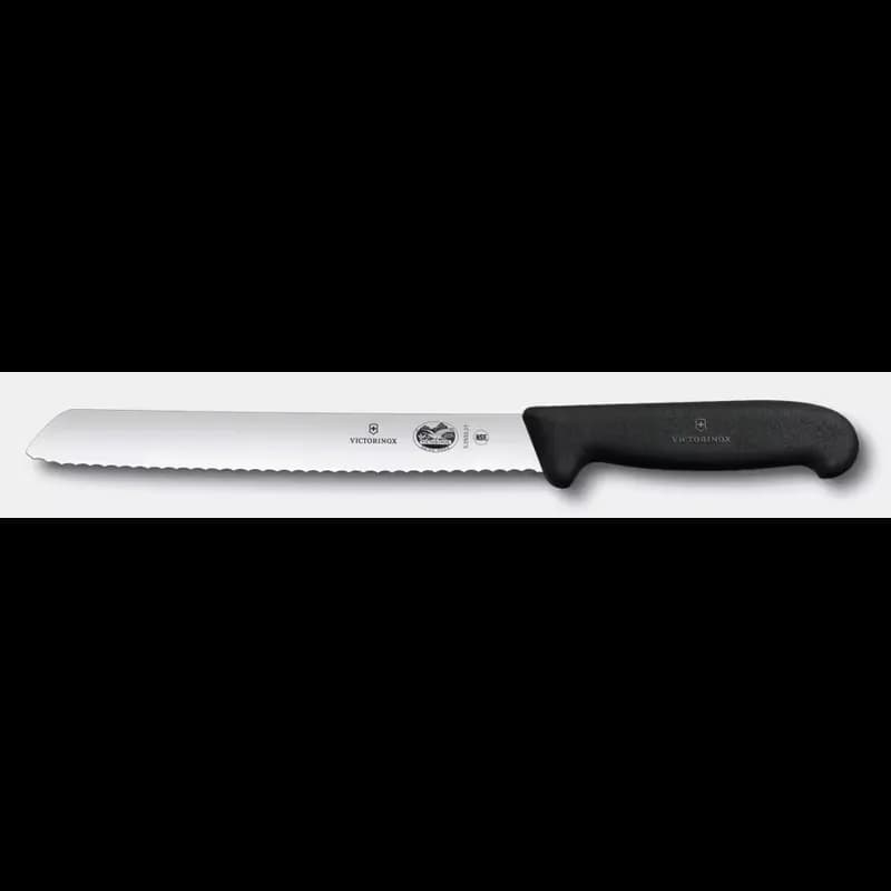 Fibrox® Bread Knife 8X1.5 IN Black Slant Tip Blade Wavy Edge Black Handle Dishwasher Safe 1/Each