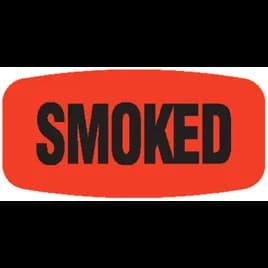 Smoked Label Black Fluorescent Red Short Oval Dayglo 1000 Count/Roll 50 Rolls/Case 50000 Count/Case